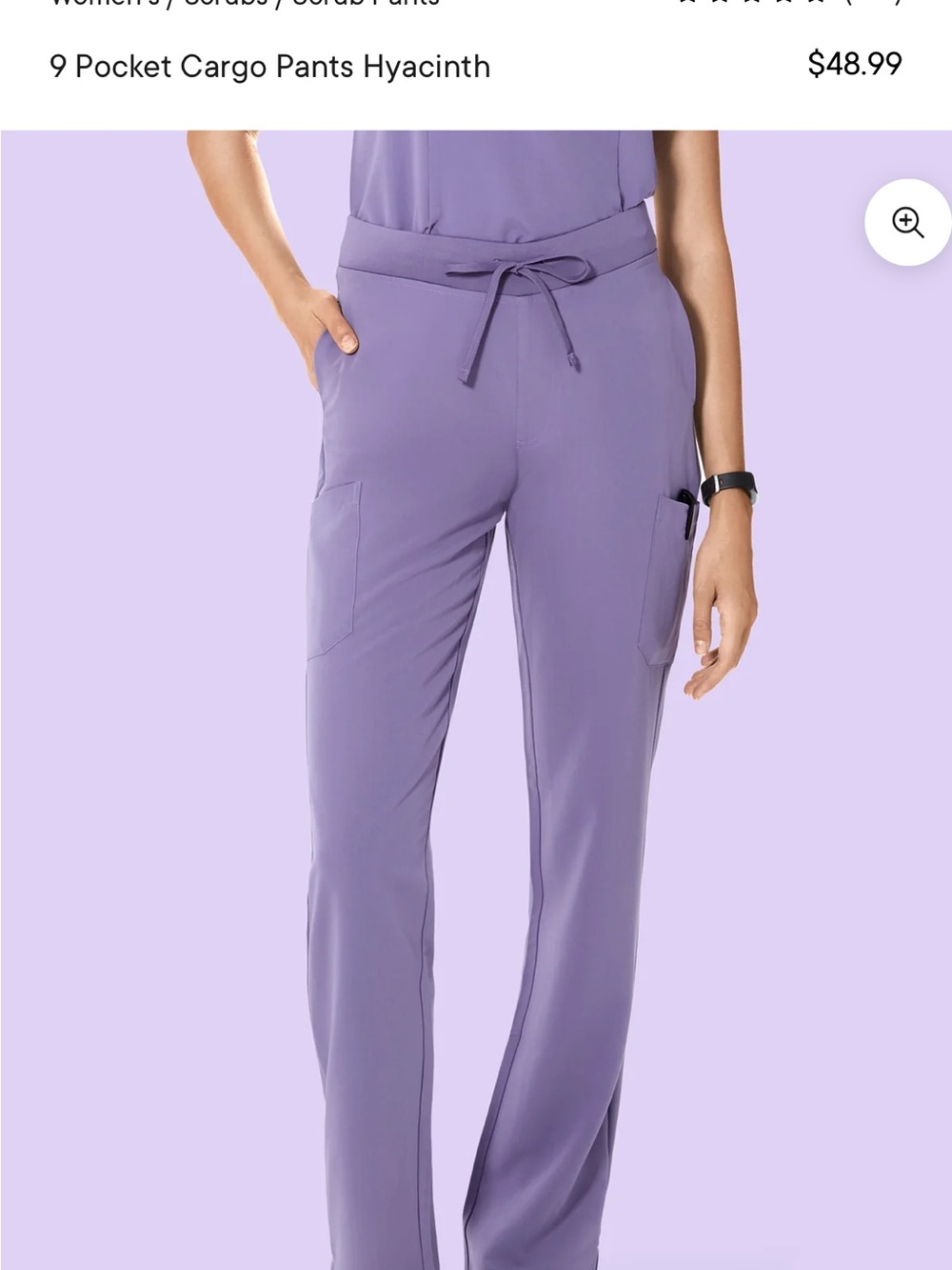 Straight-Leg Scrub Pants in Hyacinth with Drawstring Waist